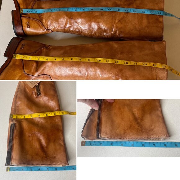 BED STU Tess Tan Rustic Leather Tall Riding Boots BedStu Size 7 - Picture 15 of 16